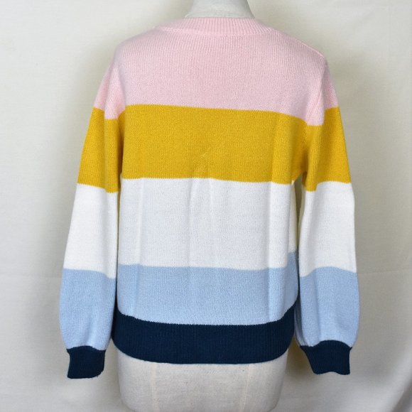 ELODIE Sweater S Multi Color Acrylic Blend Crew Ne - Picture 6 of 7
